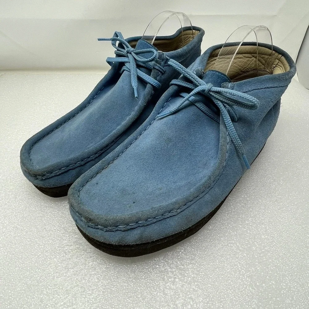 Clarks Originals Wallabee Men 11 M Blue Suede Leather Lace Up Chukka Boots 78084